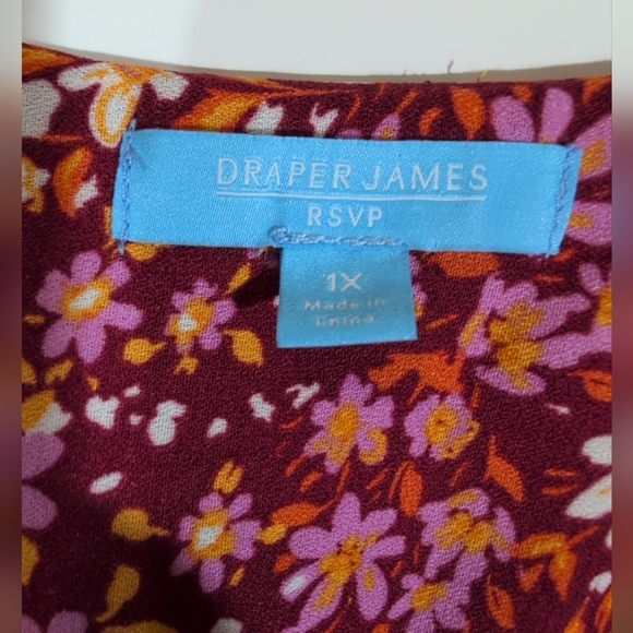 Draper James RSVP women’s 3/4 sleeves smocked pockets pomegranate dress size 1X - Picture 3 of 12
